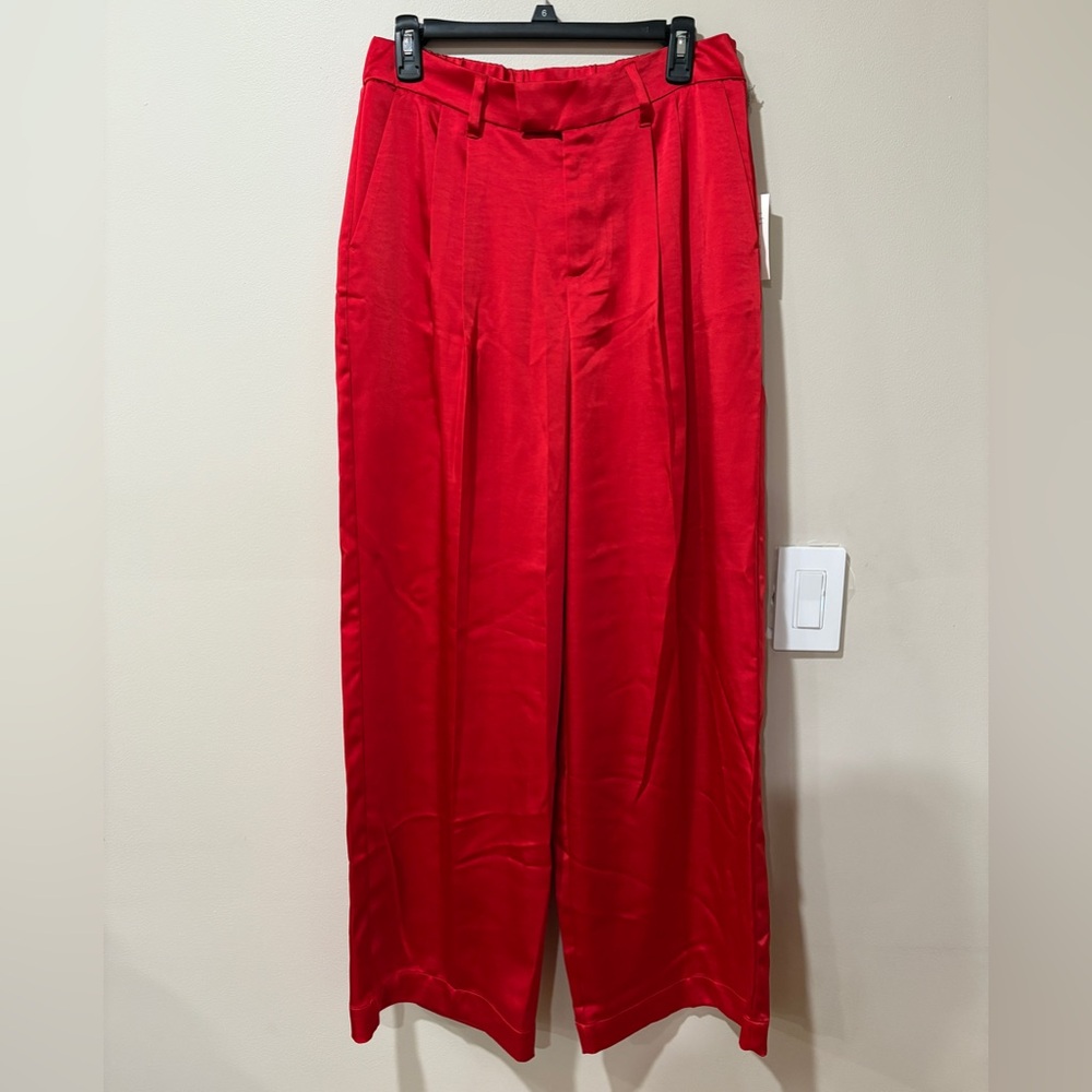 Red Silk Dress Pants